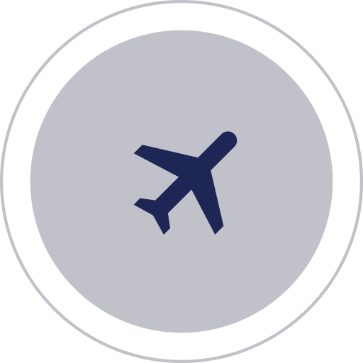 Airplane symbol in circular design