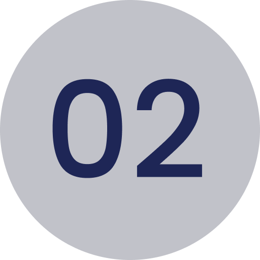 Gray circle with number 02