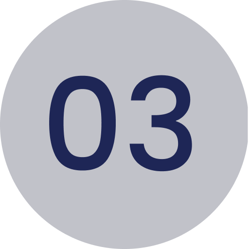 Circular icon with number three
